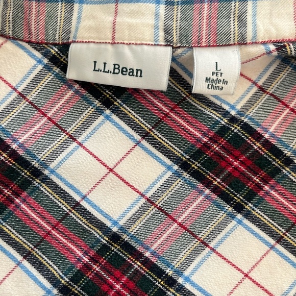 LL Bean Plaid Button Up flannel nightgown casual comfort LP cottage farm cozy - Picture 7 of 7